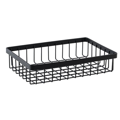 G.E.T. WB-962-MG Cesta rectangular de alambre de almacenamiento de metal para despensa, productos y más, 9 x 6 x 2 pulgadas, gris