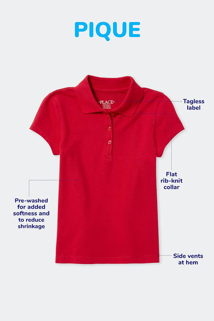The Children's Place Girls Uniform Pique Polo 5-Pack Camisa Niñas