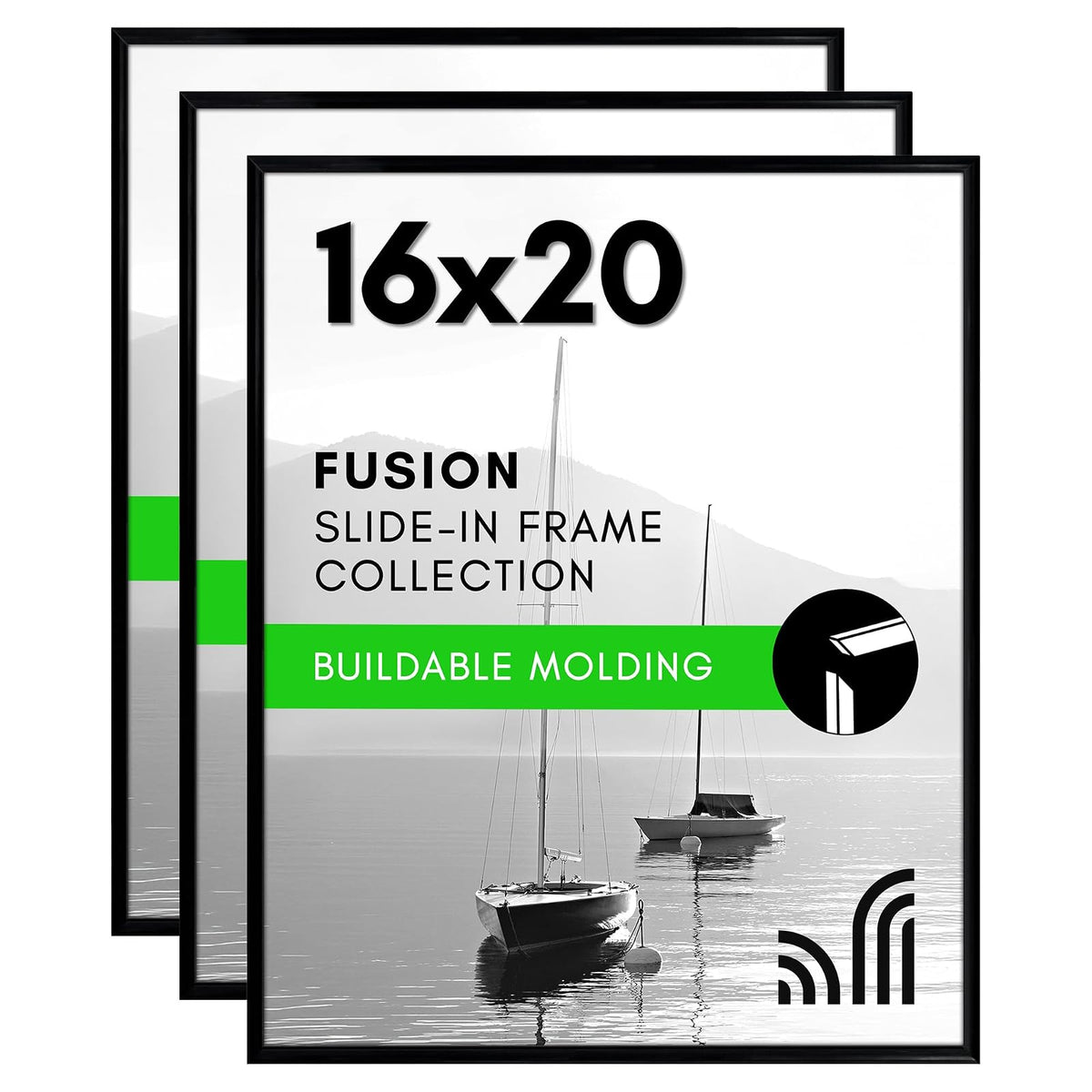 Americanflat Marco de Póster 24x36 Pulgadas Set de 3 - 40,64 x 50,8 cm (16 x 20 pulg.)