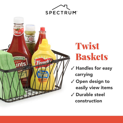 Spectrum Diversified Twist Cesta, Almacenamiento y organización, Negro, Mediano, 1