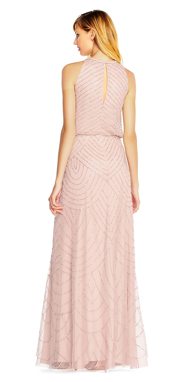 Adrianna Papell Halter Art Deco Vestido con abalorio Vestido para ocasin Especial para Mujer