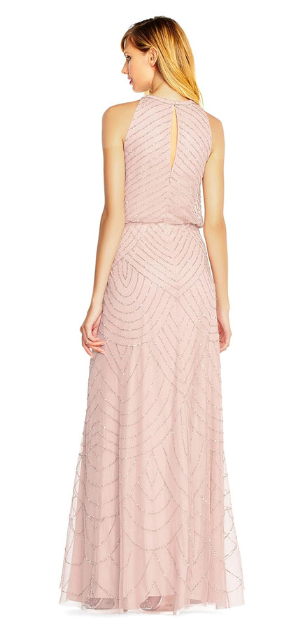 Adrianna Papell Halter Art Deco Vestido con abalorio Vestido para ocasin Especial para Mujer