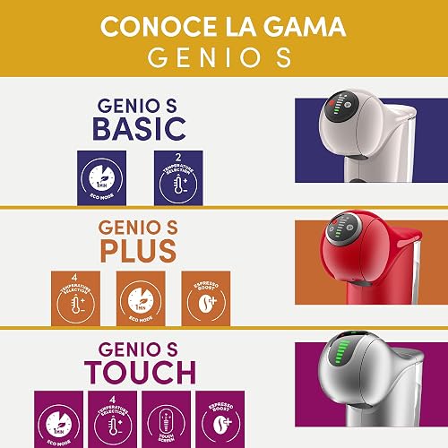 Krups Cafetera Dolce Gusto Genio S Plus Roja KP3405MX | Máquina de cápsulas, más de 30 bebidas, rápida y compacta, función Espresso Boost
