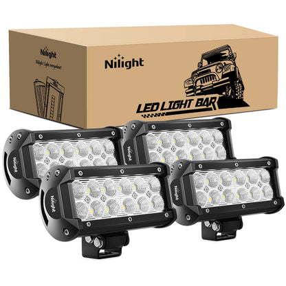 Nilight Barra de Luces LED Curvada para Conducción y Niebla - 4PCS 36W FLOOD LIGHTS