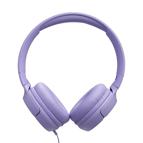 JBL Tune 520C USB-C - Auriculares en la Oreja con Cable de Alta resolución, Color Morado