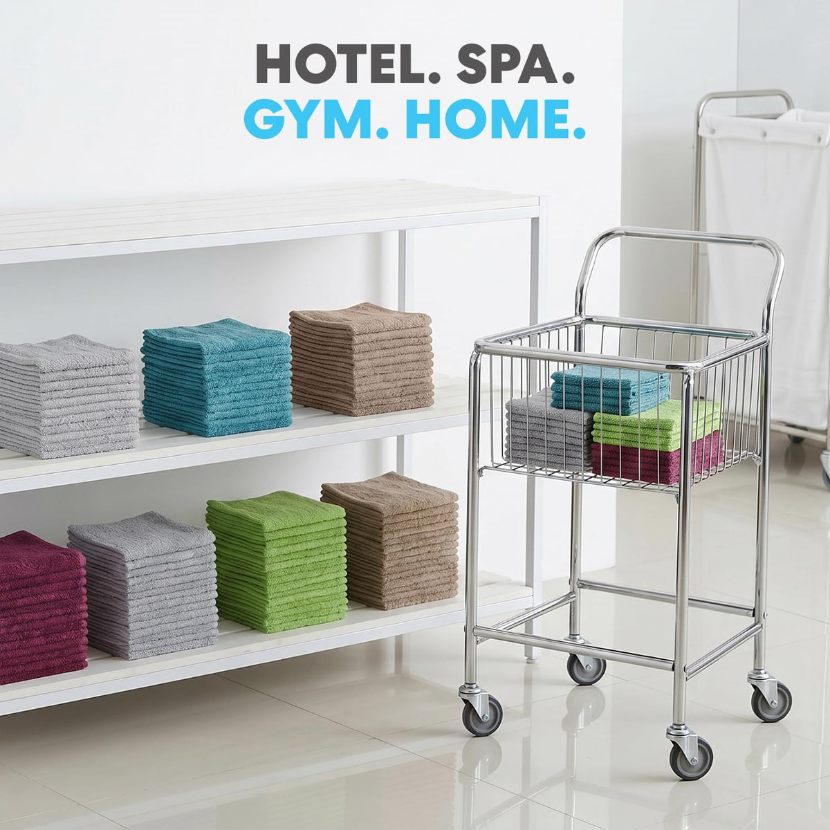 Cleaning Solutions 79148 Multi Washcloths (Pack of 60) Ideal for Home, Bath, Gym, Office and Commercial Use. Size x 12”, 5 Colors Included, 60 Pack 60 Pack