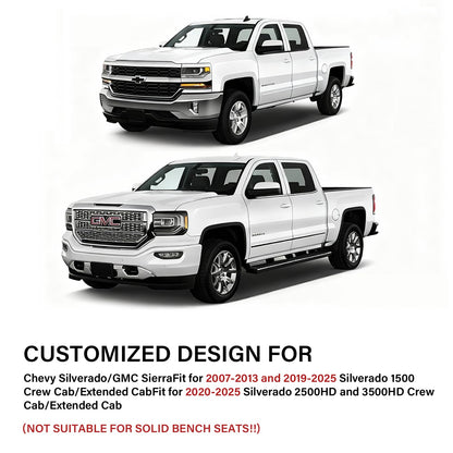 Coverado Fundas De Asiento Silverado, Protectores De Asiento De Automóvil De Piel Impermeable, Juego Completo Personalizado, Compatible Con Chevy Silverado Gmc Sierra Pickup 2014-2018 1500 2015-2019 2500H
