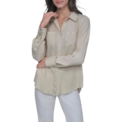 DKNY - Manga Larga para Mujer, Casual, Suave, cómoda