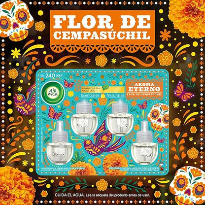 Air Wick Repuestos para Aromatizante Eléctrico, Flor de Cempasúchil, 4 Piezas de 20 ml c/u