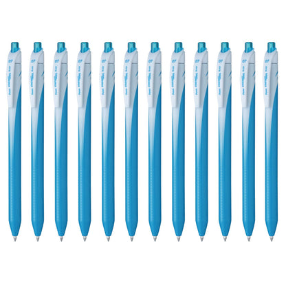 Pentel EnerGel Bolígrafo Retráctil Punto 0.7mm, Caja 12 Piezas - Tinta Azul Cielo