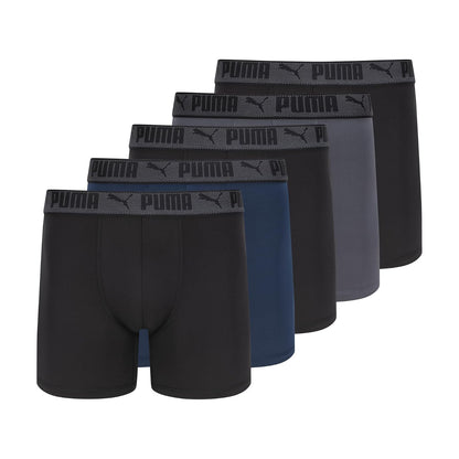 Puma Training Fit Boxer Briefs Anti-Olor para Hombre, Paquete de 5 - G - Negro - Peacoat - Castlerock