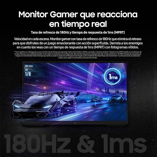 Samsung 32" Odyssey Monitor G30D FHD 180Hz, AMD FreeSync, Tasa de refresco de 180 Hz y Tiempo de Respuesta de 1 ms (MPRT), Eye Saver y Menos Parpadeo de la Pantalla LS32DG300ELXZX
