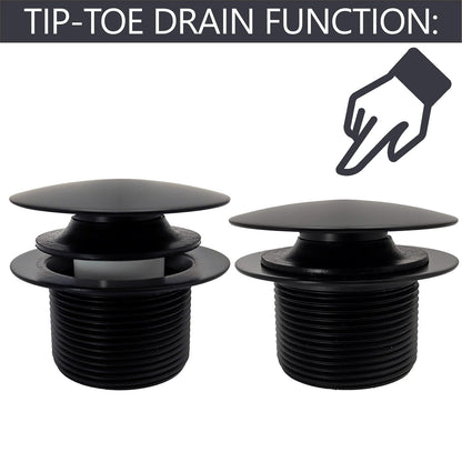 WestBrass MPSM - Tapón de drenaje para tina (1-1/2", rosca gruesa, con placa frontal flotante), Europeo, Negro mate