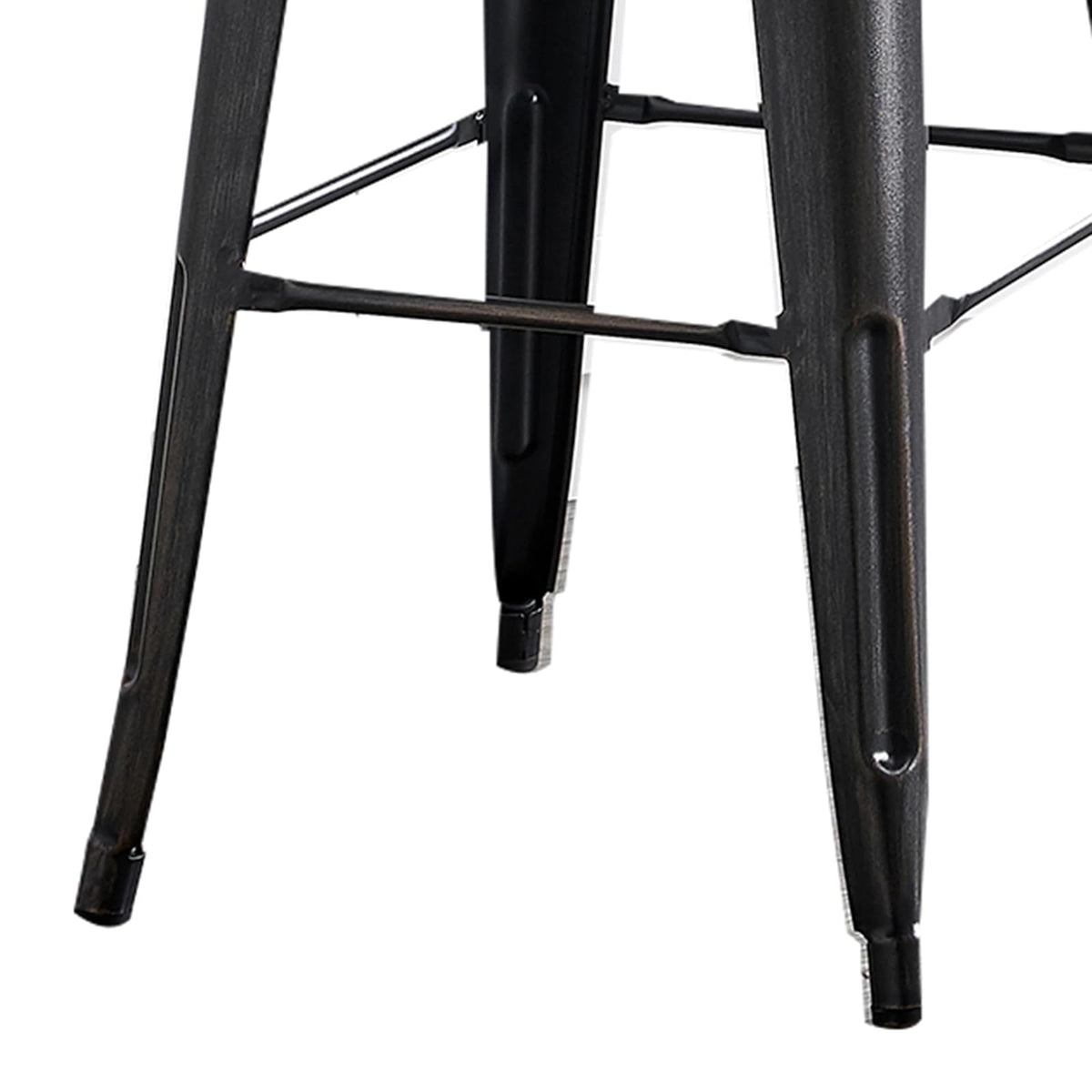 AC Pacific - Taburetes de Bar industriales Modernos de Metal con Elegante Respaldo bajo, Acabado Mate y Tapas de Goma para Patas de Cocina, Juego de 2, Asiento contemporáneo de encimera de 30