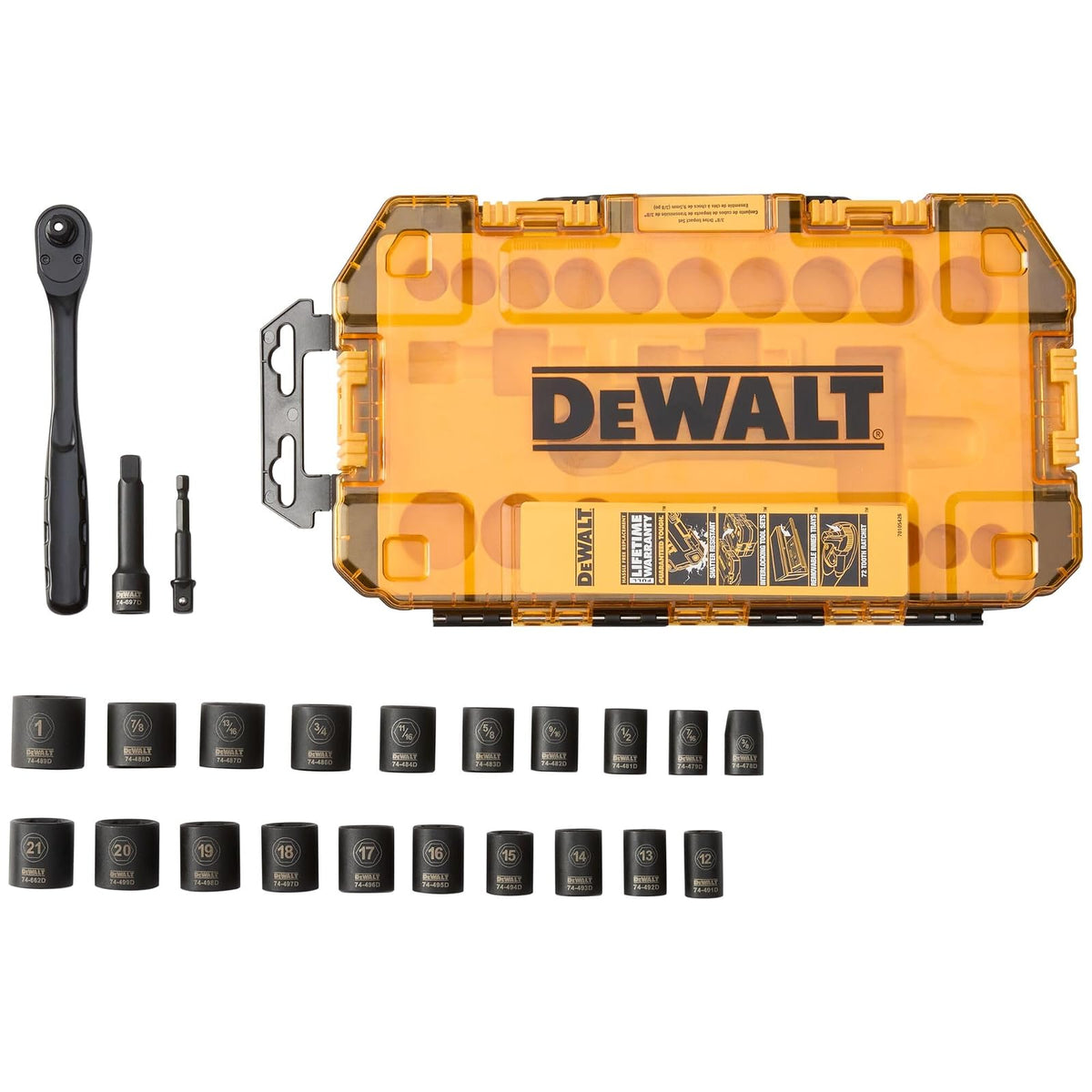 DEWALT Juego de Llaves de Impacto 3/8", Métrico/SAE - Unidad de 3 - 8" - Juego de enchufes