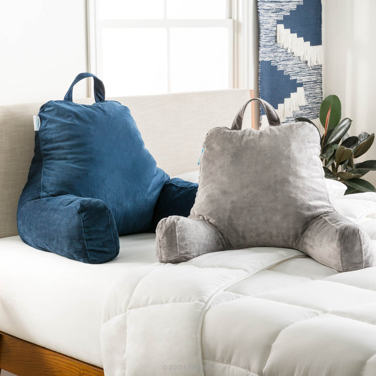 Linenspa - Almohada de Lectura con Memory Foam en Trozos - Cojín para Leer o Descansar - Soporte para Espalda - Para Niños o Adultos - Tamaño Estándar - Color Gris