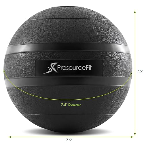 ProsourceFit Slam Medicine Balls 5, 10, 15, 20, 25, 30, 50lbs Smooth and Tread Textured Grip Dead Weight Balls for Strength and Conditioning Exercises, Cardio and Core Workouts