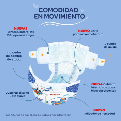 Huggies UltraConfort Pañal Desechable para Bebé, Etapa 5 Niño, Paquete con 40 Piezas, Ideal para niños de 11 a 14.5 kg