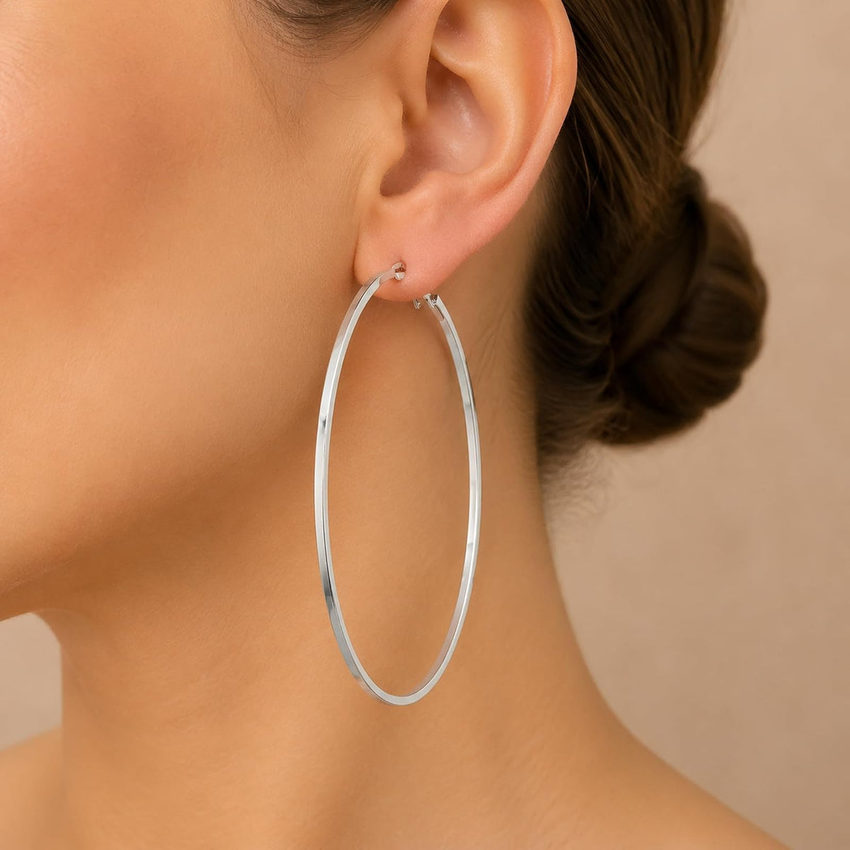 Guess Basic - Aretes de aro finos, extragrande