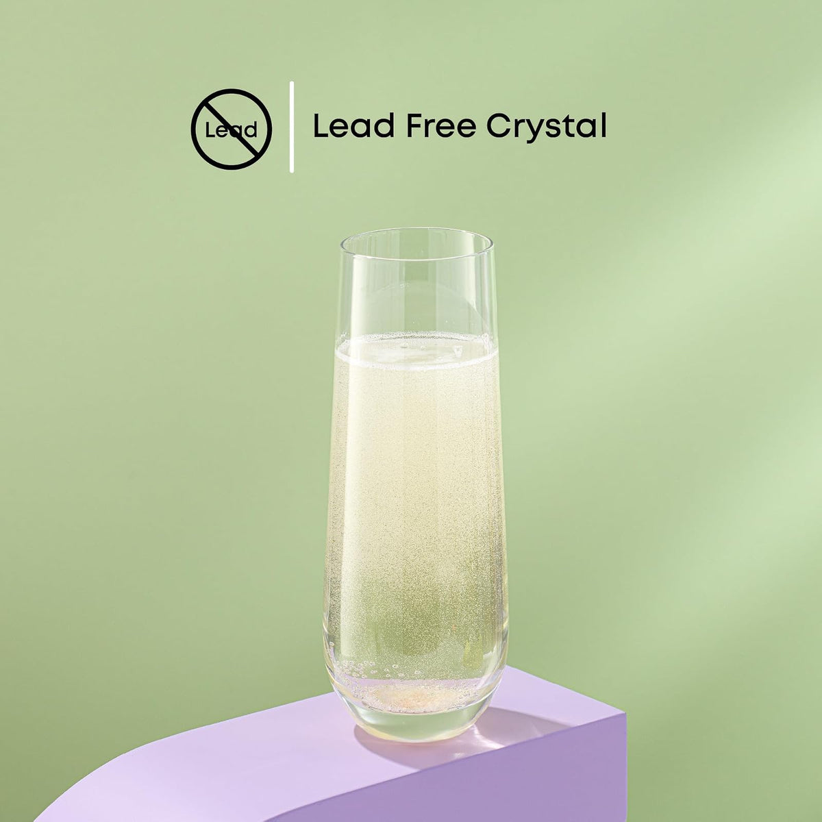 JoyJolt Milo - Juego de 8 copas de champaña sin tallo Copa de vino Prosecco de 9.5 onzas, copas de Mimosa, juego de vasos de cóctel, vidrio de alta bola de agua, vidrio de bar