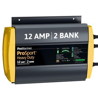 ProMariner 44012 ProSport HD - Cargador de batería Marino Impermeable, 12 amperios, 2 Bancos - Cargador - 12 - 24 V, 12 amperios, 2 bancos