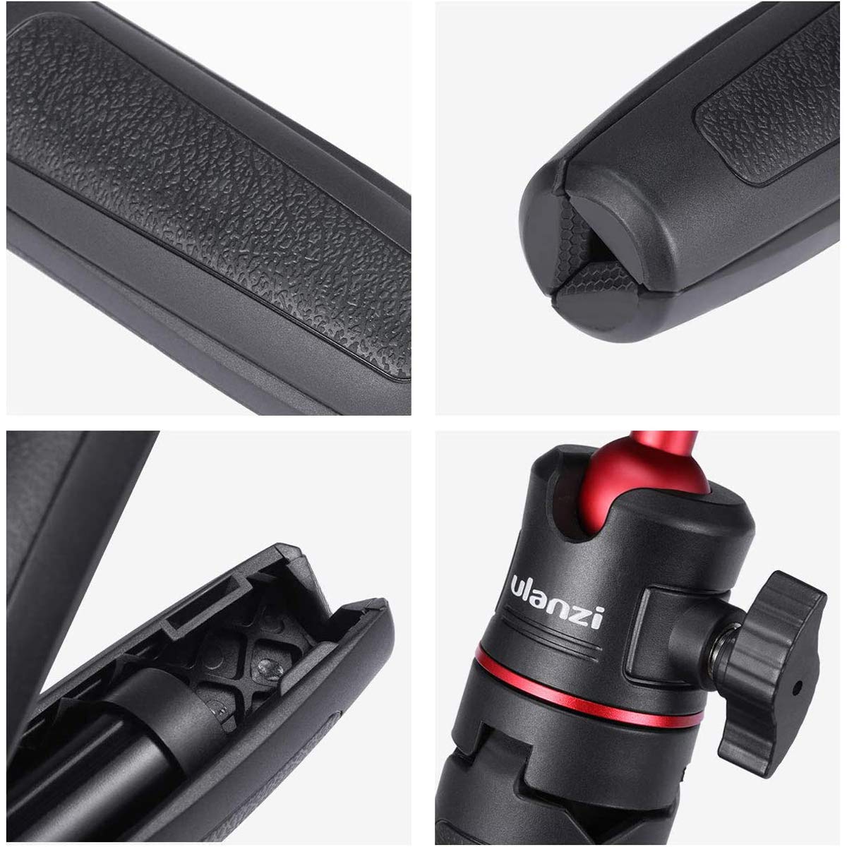 ULANZI MT-08 - Varilla de extensión para iPhone 11 Pro MAX Samsung Cámara Sony Canon Nikon Vlogging Smartphone teléfono Celular Negro/Rojo