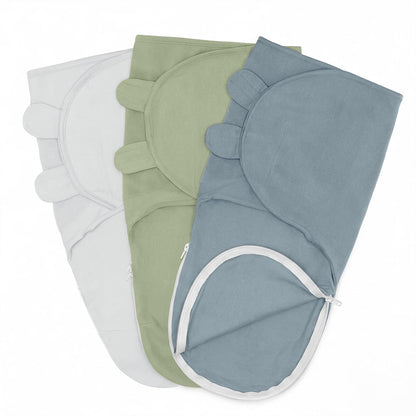 Comfy Cubs Arrullos con Cierre 0-3 Meses, Paquete de 3 - Piedra, azul pacífico, salvia - Grande (3-6 Meses)
