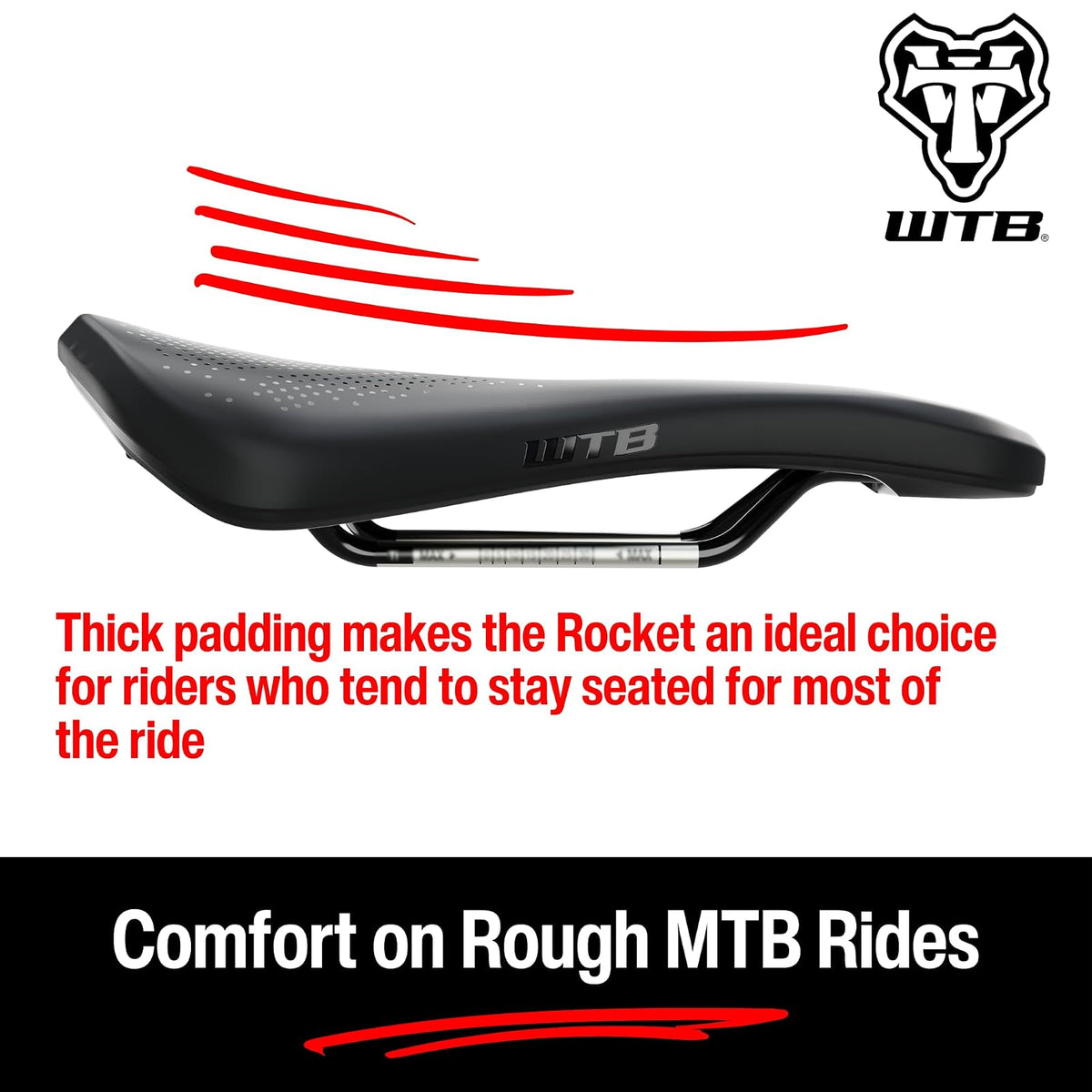 WTB Rocket - Sillín de Titanio Mediano con Forma de fusión Color Negro