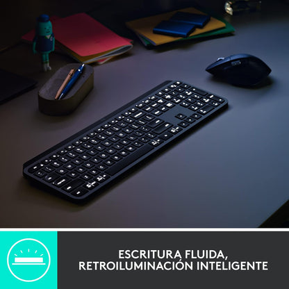 Logitech MX Keys y MX Master 3 for Business Gen2, Combinación de Teclado y Mouse, Inalámbrica, Ergonómica, Tecnología Logi Bolt Segura, Bluetooth, Certif. Global, Windows/Mac/Chrome/Linux - Grafito.