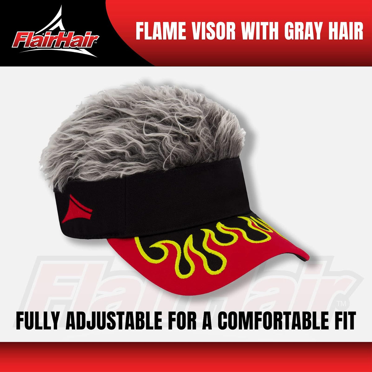 Flair Hair Sun Visor Cap with Fake Hair, Adjustable Baseball Hat Visor Mujer