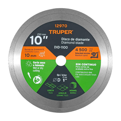 Truper Disco de Diamante Rin Continuo para Loseta y Azulejo - 10"