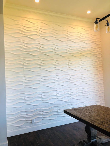 Art3d - Panel decorativo de pared ondulado 3D, paquete de 12 azulejos de 32 pies cuadrados (fibra vegetal)