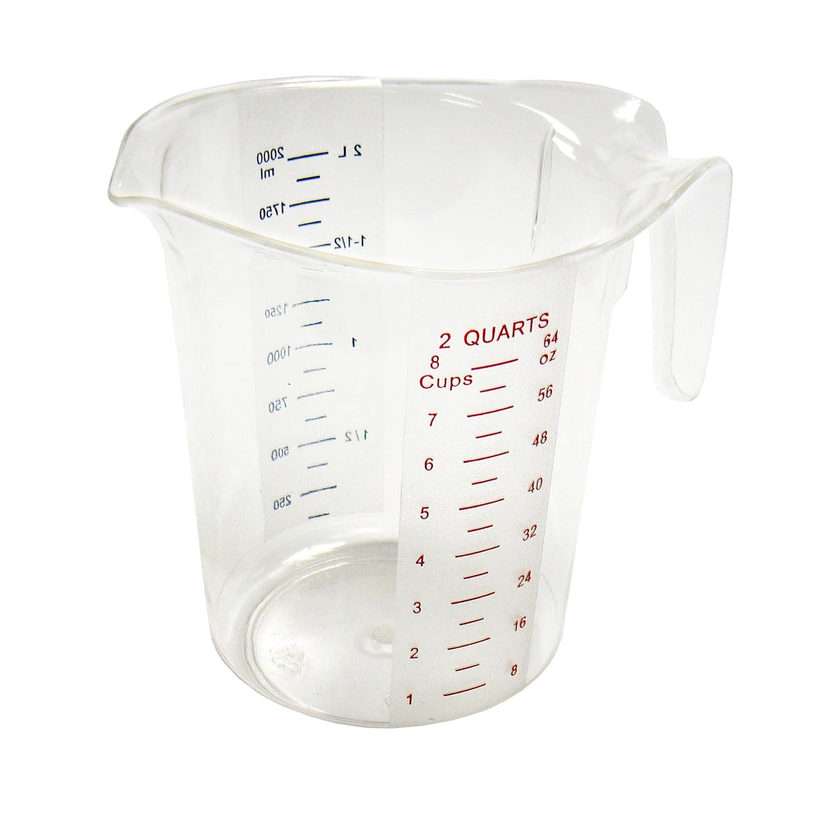 Winco PMCP-200 - Vaso medidor, policarbonato, 2 cuartos de galón, transparente