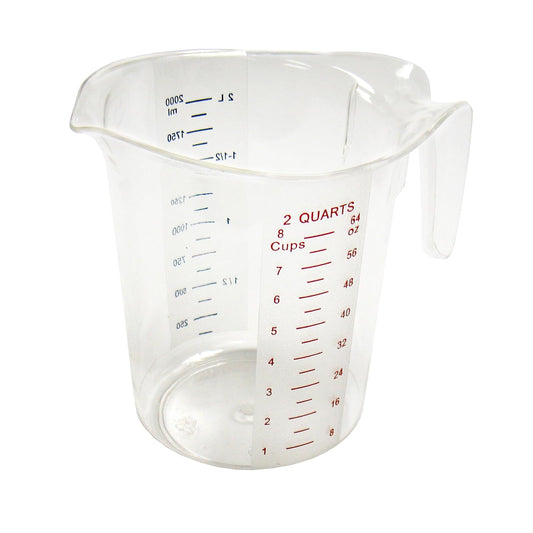 Winco PMCP-200 - Vaso medidor, policarbonato, 2 cuartos de galón, transparente