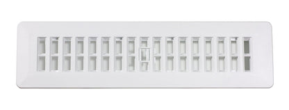 Decor Grates PL212-WH - Registro de piso de plástico, 5 cm x 30 cm, color blanco