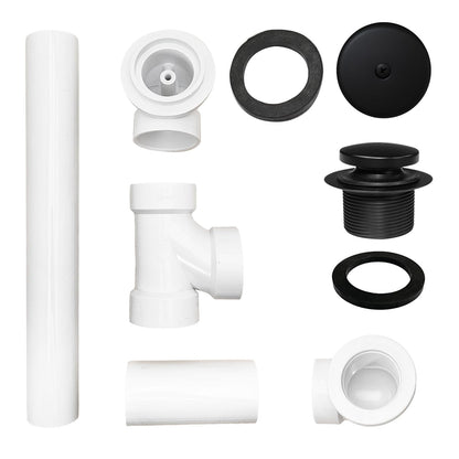 Westbrass Punta de punta Sch. 40 residuos de baño de PVC con codo de un solo agujero, negro mate, D49321-62