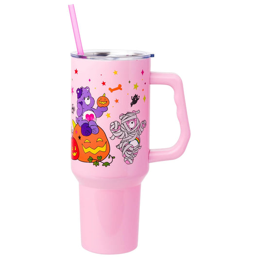 Vaso Silver Buffalo Care Bears - Harmony, Cheer, Share & Trick-or weet Bears - Acero inoxidable, 40 onzas, se adapta a portavasos estándar