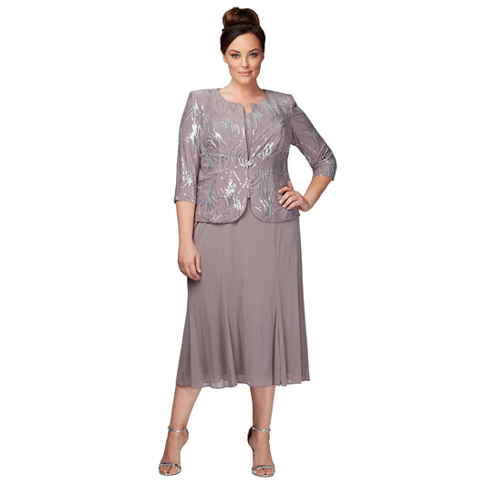Alex Evenings Vestido Largo de Chamarra Mock Vestido para Ocaciones Especiales para Mujer