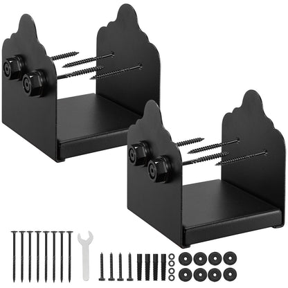 VEVOR Base para Postes de Madera 150 x 145 mm Tamaño Interior 150 x 141 mm 2 Piezas Soportes de Acero al Carbono para Postes Espesor de 2 mm para Instalaciones Fijas de Pérgolas, Barandillas, Negro
