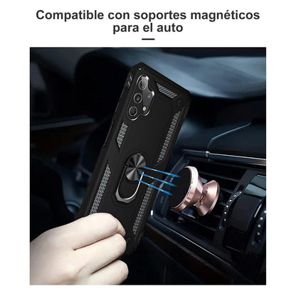 Funda Uso Rudo con Anillo para Moto Edge 20 Lite (Negro)