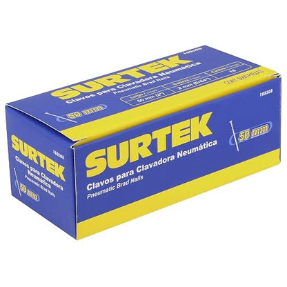 Surtek 108508 Clavos para clavadora neumática, 5000 piezas calibre 18, largo 2"