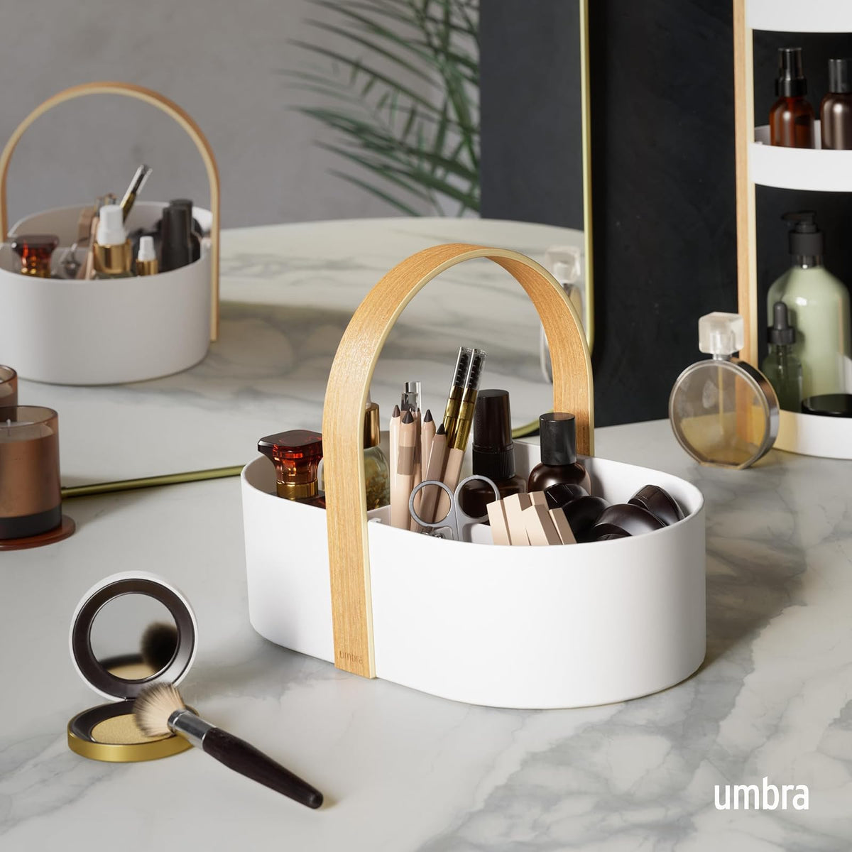Umbra Bellwood Organizador cosmético, blanco/natural