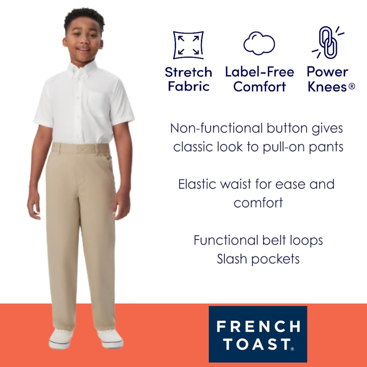 French Toast - Pantalones de uniforme escolar,SK9319, niños