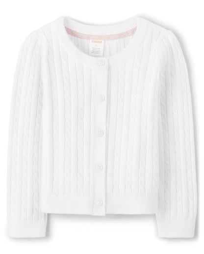 Gymboree Cárdigan Tejido de Manga Larga para Niña - Blanco - 6