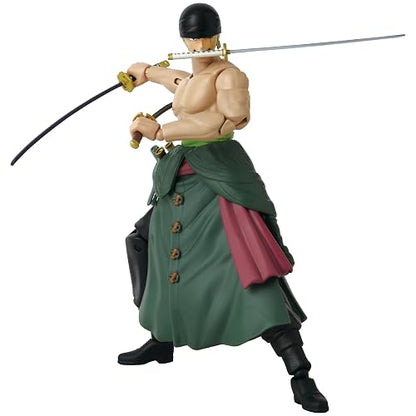 ANIME HEROES - Roronoa Zoro, Figura de Acción, One Piece, 16.5 cm (6.5") | Tres Espadas, 20+ puntos de articulación, coleccionable oficial Bandai, para fans del anime