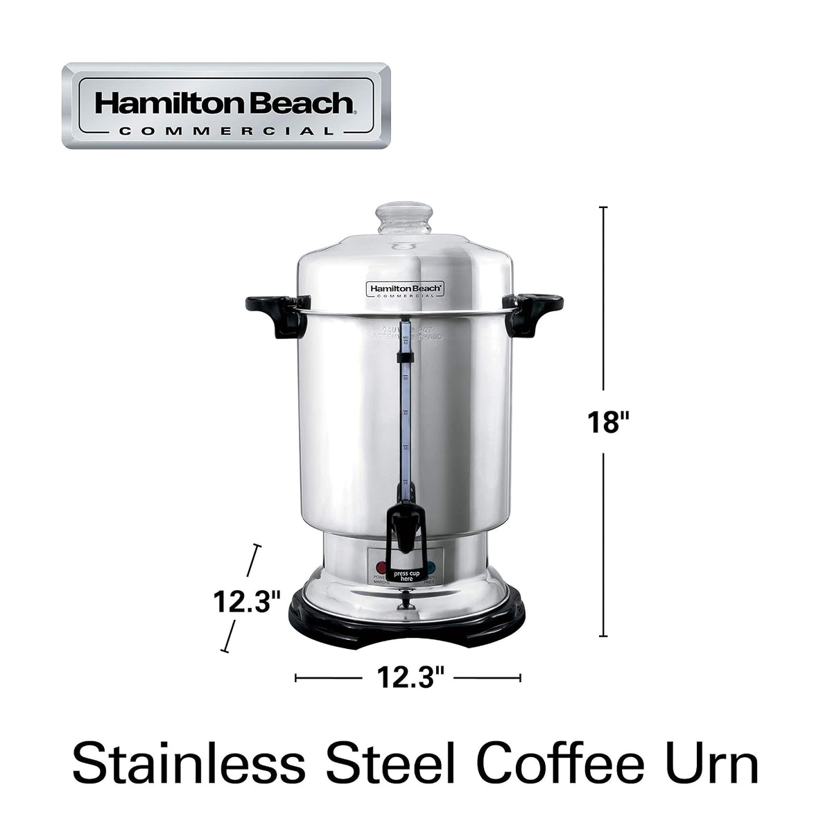 Hamilton Beach D50065 comercial 60-taza acero inoxidable café abalastro, Plata