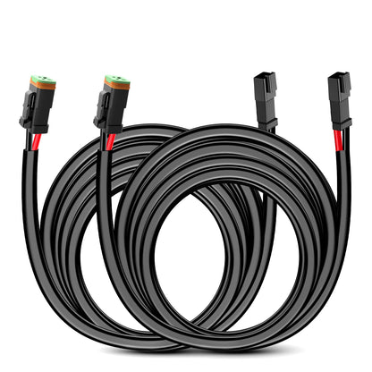 Nilight 10058W Kit de Extensión de Arneés de Cableado 16 AWG de 10 Pies, Conector DT de 2 Pines, para Barra de Luz LED Todoterreno, Paquete de 2