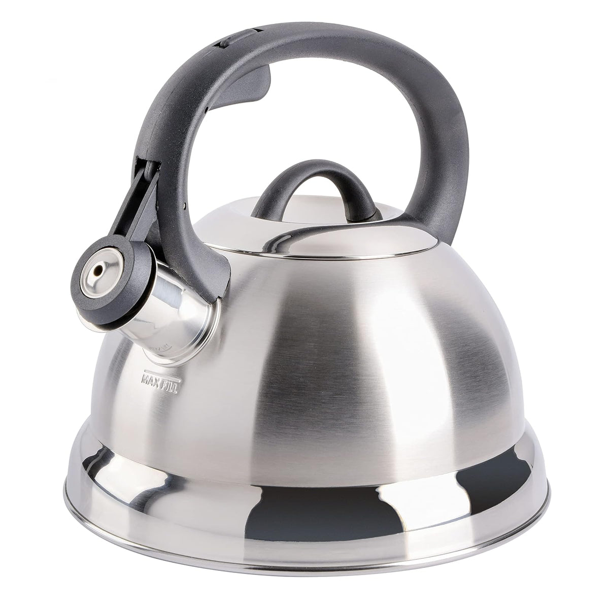 Mr. Coffee Flintshire Tetera Silbante de Acero Inoxidable, 1.75 Cuartos - Plateado