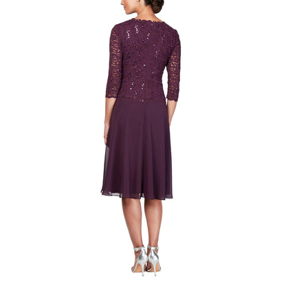 Alex Evenings Vestido de Encaje con Lentejuelas para Mujer (pequeño y Regular)