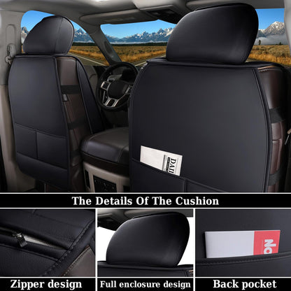 Coverado - Juego completo de fundas para asiento de automóvil, impermeable, protector de piel compatible con RAM 2002-2023 RAM 1500 2500 3500 camioneta Crew Quad Cab con banco curvado, color negro